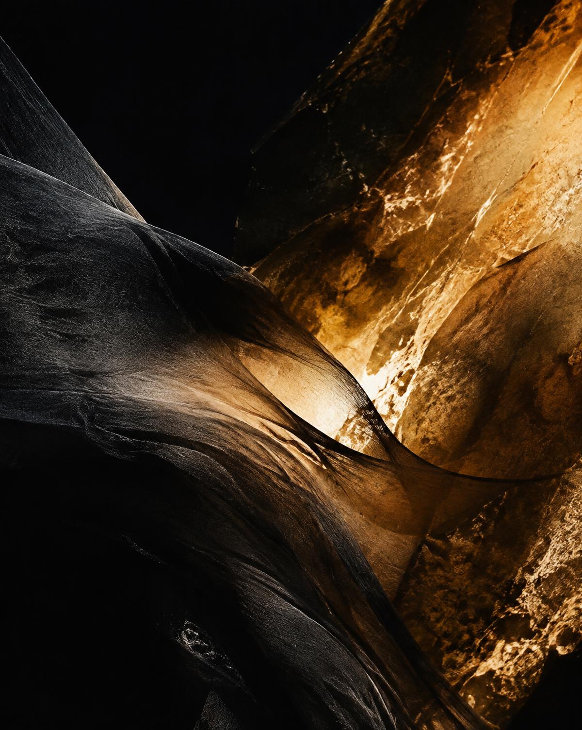 Abstract fabric and mineral light